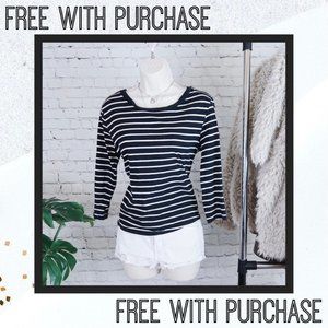 Stripped Black & White Half Sleeve Shirt Top